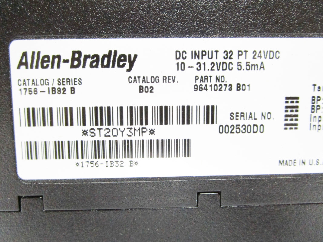 ALLEN BRADLEY 1756-IB32 SER. B 24VDC F/W 3.5 NSMP