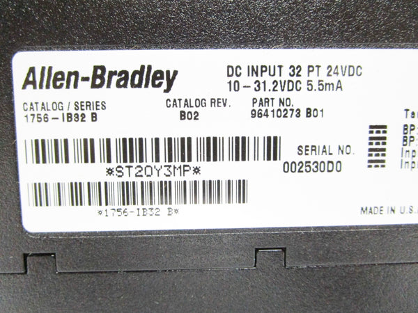 ALLEN BRADLEY 1756-IB32 SER. B 24VDC F/W 3.5 NSMP