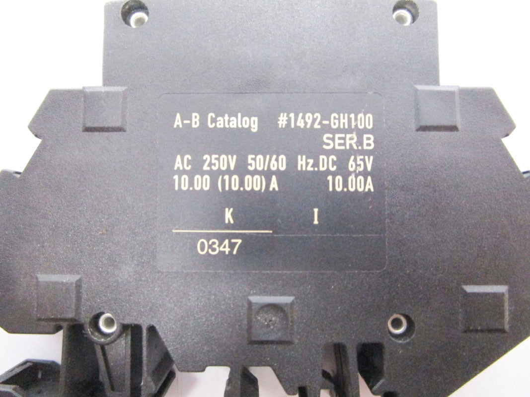 ALLEN BRADLEY 1492-GH100 SER. B 250VAC 10A NSNP