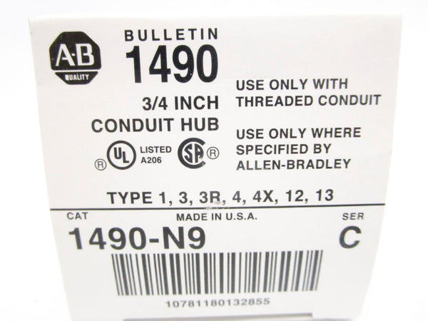 ALLEN BRADLEY 1490-N9 SER. C 3/4" (WH) NSMP