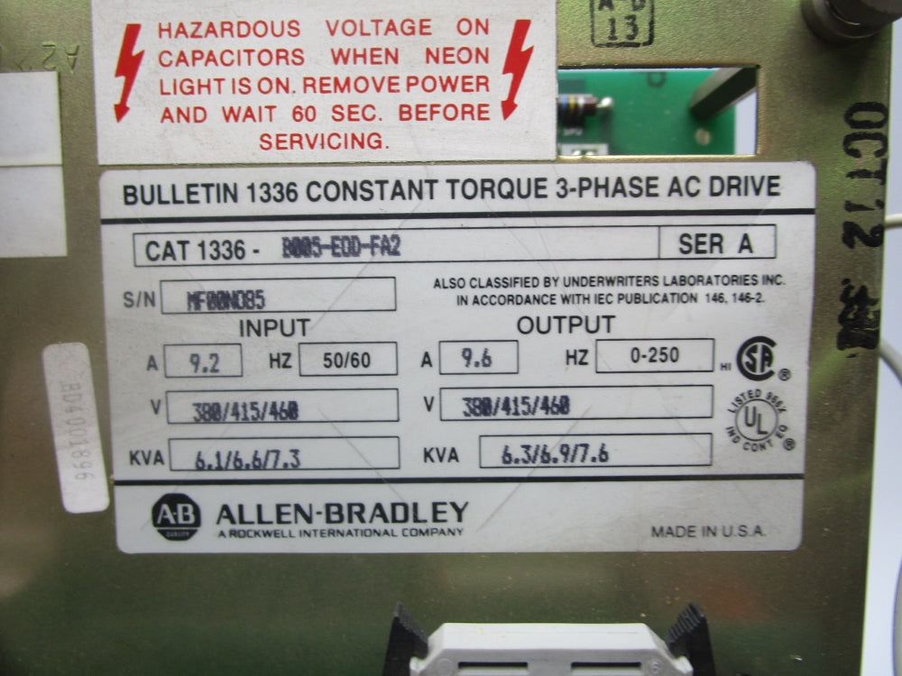 ALLEN BRADLEY 1336-B005-EOD-FA2 SER. A UNMP