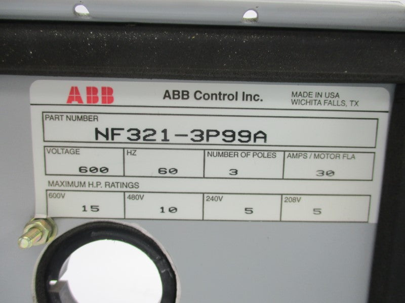 ABB NF321-3P99A 600V 30A UNMP