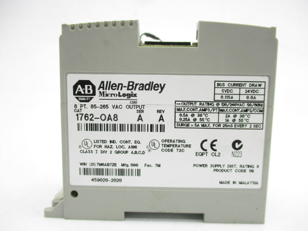 ALLEN BRADLEY 1762-OA8 SER. A 24VDC (NO COVER) NSNP