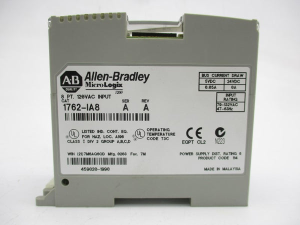 ALLEN BRADLEY 1762-IA8 SER. A 24VDC NSNP