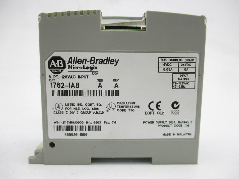 ALLEN BRADLEY 1762-IA8 SER. A 24VDC NSNP