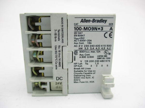 ALLEN BRADLEY 100-M09NJ3 SER. A 24VDC 16A NSNP