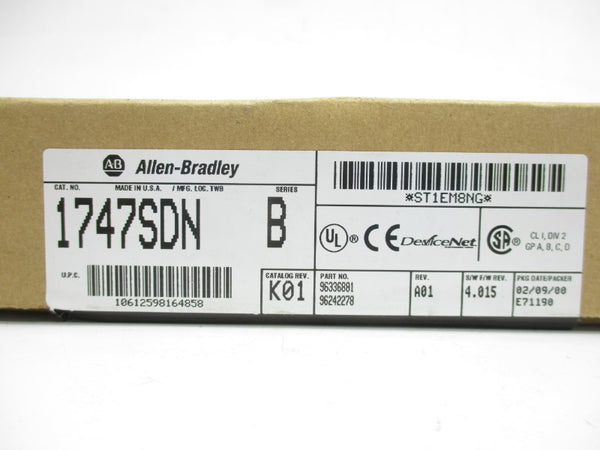 ALLEN BRADLEY 1747-SDN SER. B F/W 4.015 24VDC NSMP