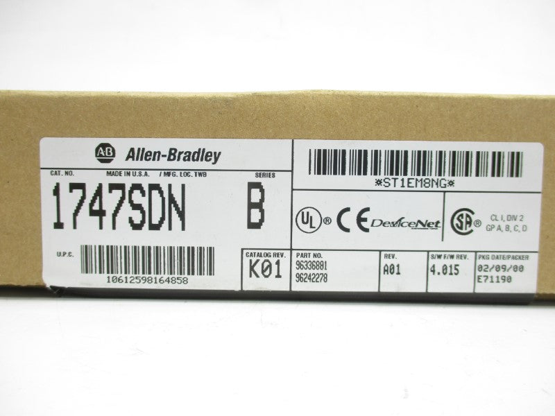 ALLEN BRADLEY 1747-SDN SER. B F/W 4.015 24VDC NSMP