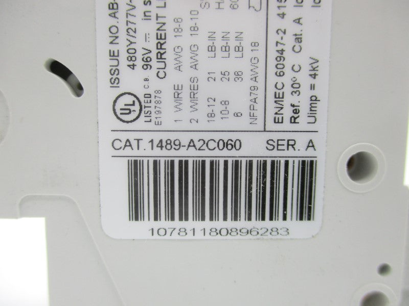 ALLEN BRADLEY 1489-A2C060 SER. A 277VAC 6A NSMP