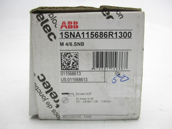 ABB M4/6.SNB 1SNA115686R1300 (PKG OF 50) NSNP