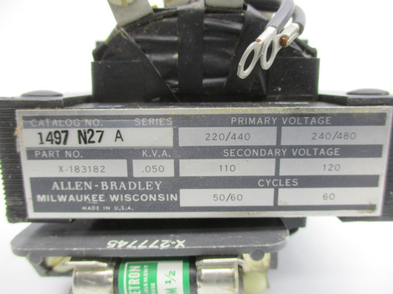 ALLEN BRADLEY 1497-N27 SER. A 240/480V (BR/YL) NSMP