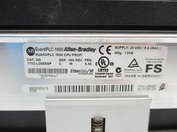 ALLEN BRADLEY 1753-L28BBBP SER. C F/W 6.46 24VDC 8A REV. 00 NSMP