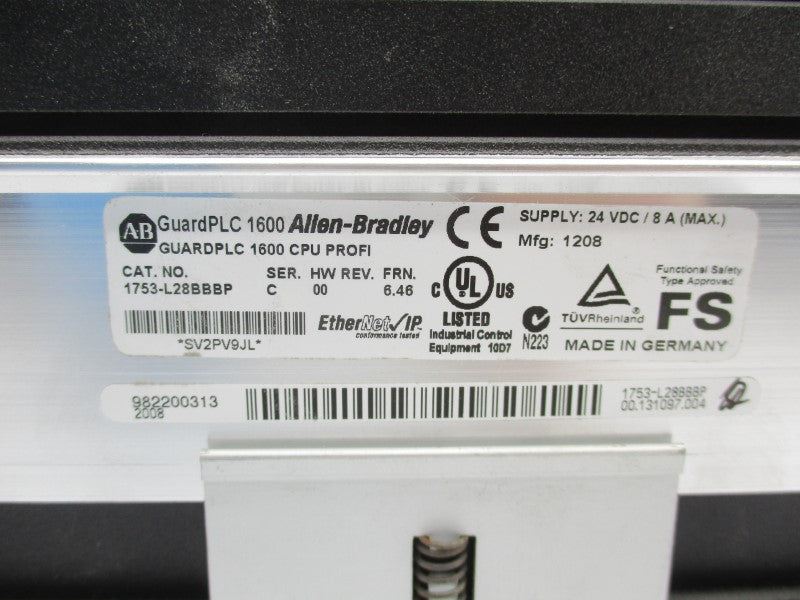 ALLEN BRADLEY 1753-L28BBBP SER. C F/W 6.46 24VDC 8A REV. 00 NSMP