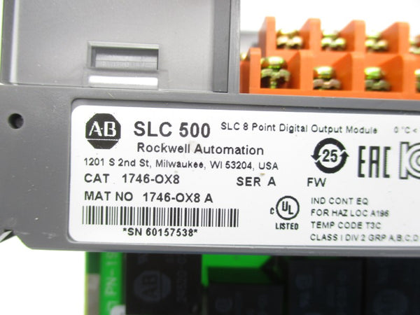 ALLEN BRADLEY 1746-OX8 SER. A 5-250VAC (NO DOOR) UNMP
