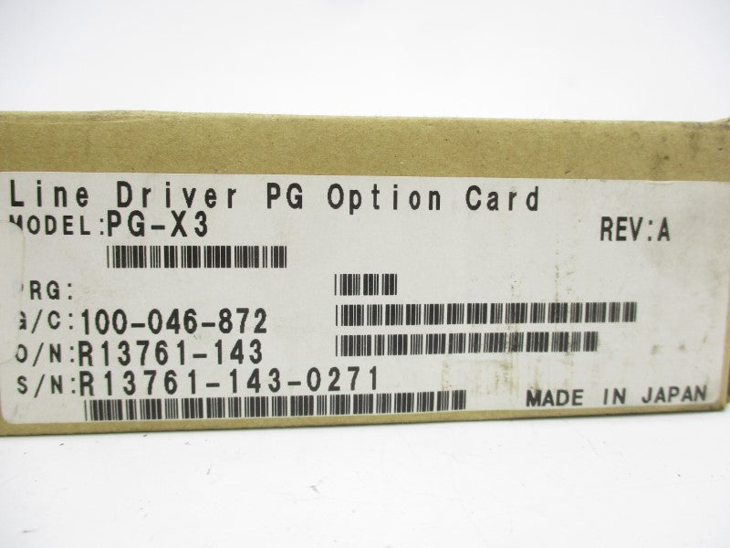 YASKAWA PG-X3 REV. A NSMP