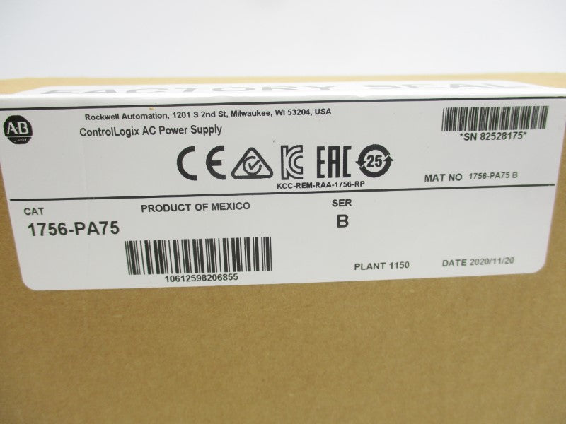ALLEN BRADLEY 1756-PA75 SER. B DATE: 2020 NSFS