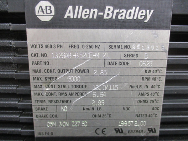 ALLEN BRADLEY 1326AB-B520E-M2L SER. B 460V 6.64A NSNP