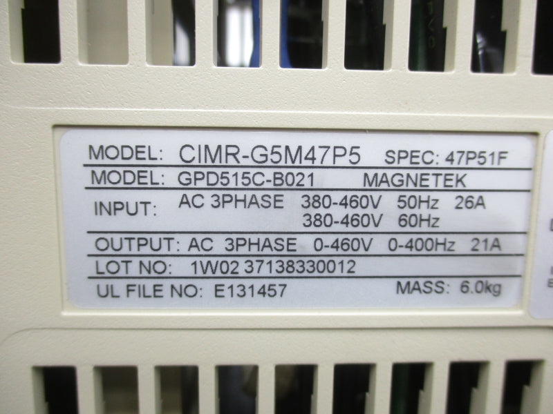 YASKAWA CIMR-G5M47P51F 380-460V 26A NSMP