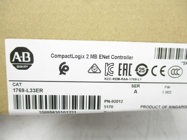 ALLEN BRADLEY 1769-L33ER SER. A F/W 1.002 DATE: 2021 NSFS