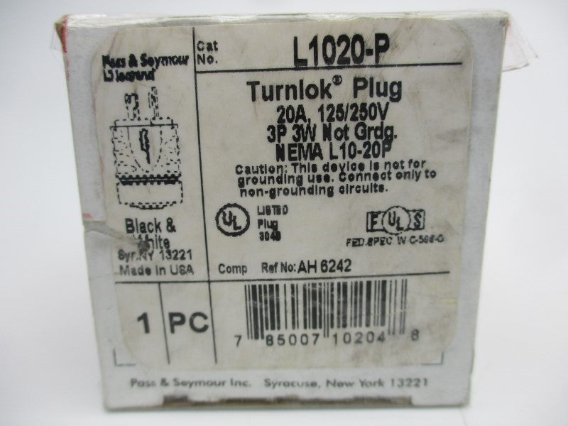 PASS&SEYMOUR L1020-P 125/250V 20A NSMP