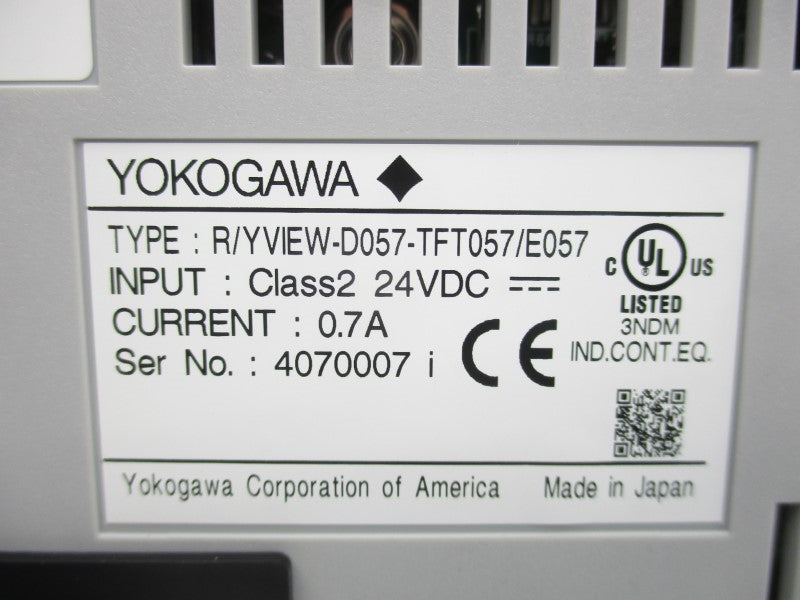 YOKOGAWA R/YVIEW-D057-TFT057-E057 24VDC 0.7A NSMP