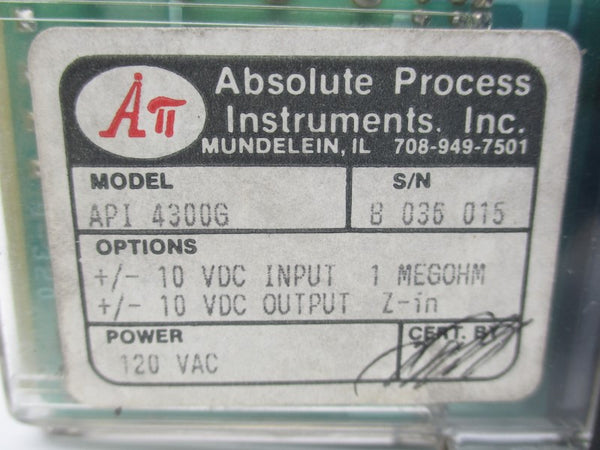 ABSOLUTE PROCESS INSTRUMENTS API4300G 120VAC NSMP