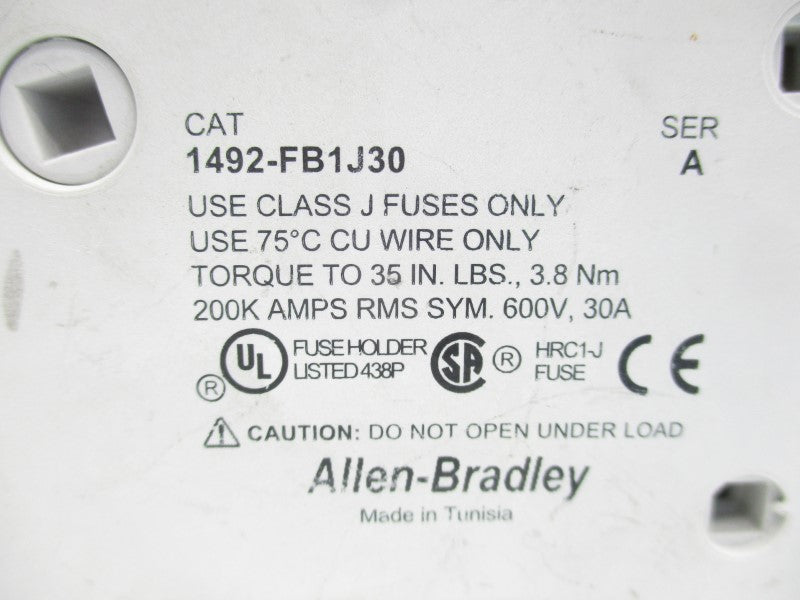 ALLEN BRADLEY 1492-FB1J30 SER. A 600V 30A NSNP