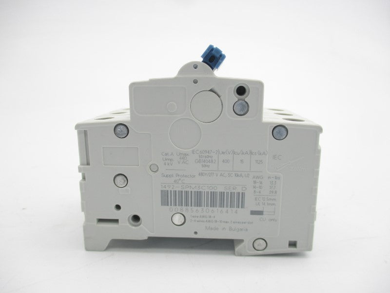 ALLEN BRADLEY 1492-SPM3C100 SER. D 440VAC 10A NSMP