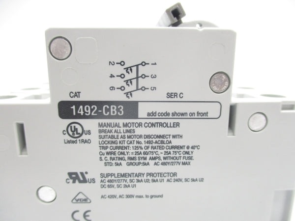 ALLEN BRADLEY 1492-CB3G100 SER. C 480VAC 10A NSNP