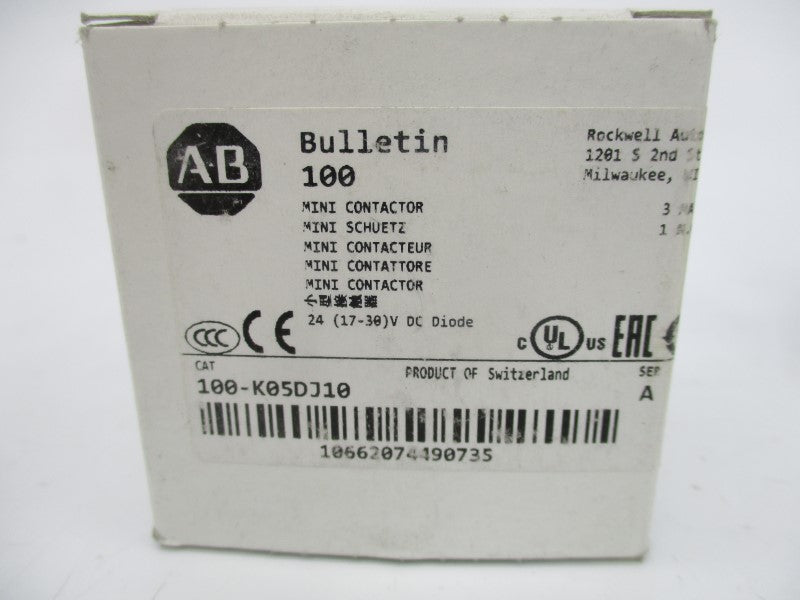 ALLEN BRADLEY 100-K05DJ10 SER. A 24VDC 12A (WH) NSMP