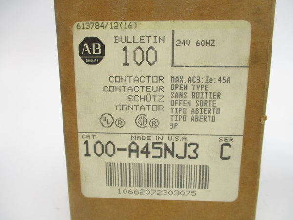 ALLEN BRADLEY 100-A45NJ3 SER. C 24V (BR/YL) NSMP