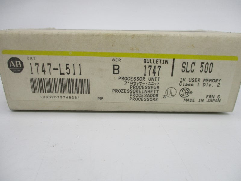 ALLEN BRADLEY 1747-L511 SER. B F/W 6 (WH/YL) NSMP