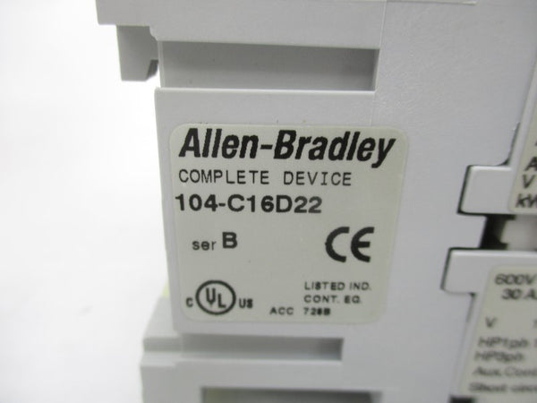 ALLEN BRADLEY 104-C16D22 SER. B 110/120V (BR/WH) NSMP