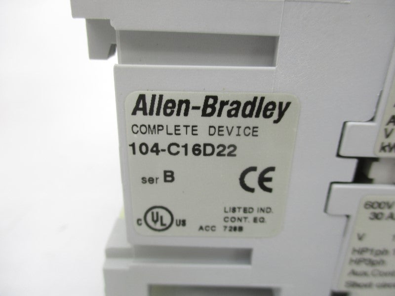 ALLEN BRADLEY 104-C16D22 SER. B 110/120V (BR/WH) NSMP