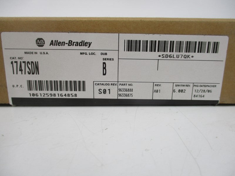 ALLEN BRADLEY 1747-SDN SER. B F/W 6.002 24VDC REV. A01 NSMP