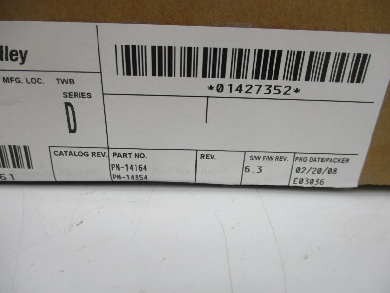 ALLEN BRADLEY 1756-DHRIO SER. D F/W 6.3 DATE: 2008 NSFS