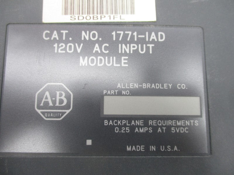 ALLEN BRADLEY 1771-IAD 120VAC UNMP