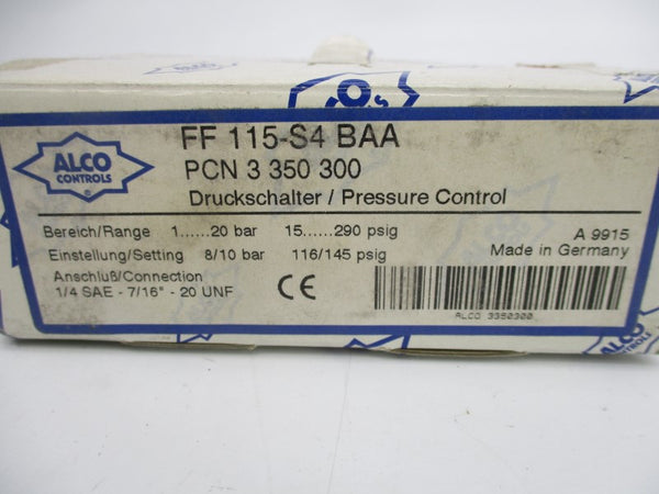 ALCO CONTROLS FF115-S4BAA 240V 10A 15-290PSI NSMP