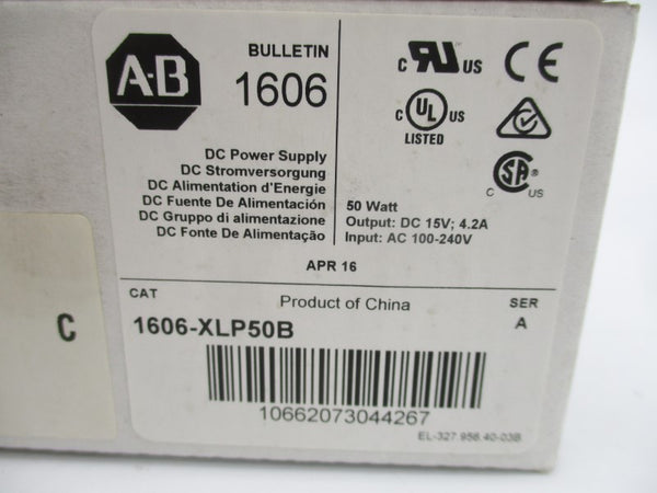 ALLEN BRADLEY 1606-XLP50B SER. A 100-240VAC 1.0A NSMP
