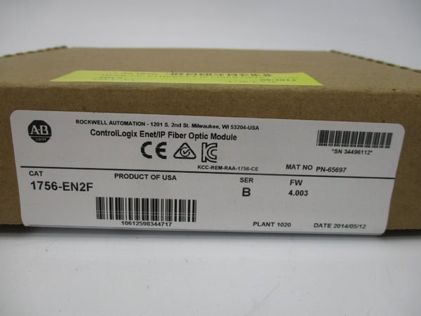 ALLEN BRADLEY 1756-EN2F SER. B F/W 4.003 DATE:2014 NSFS