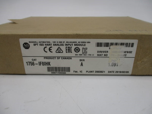 ALLEN BRADLEY 1756-IF8IHK SER. A F/W 1.001 DATE:2019 NSFS