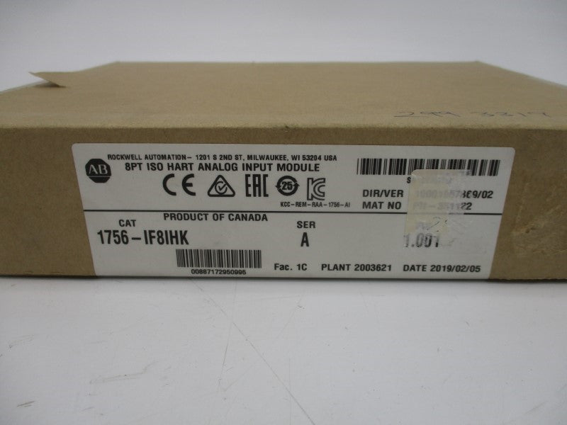 ALLEN BRADLEY 1756-IF8IHK SER. A F/W 1.001 DATE:2019 NSFS