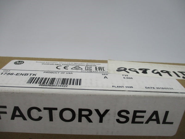 ALLEN BRADLEY 1756-ENBTK SER. A F/W 6.006 DATE:2018 NSFS