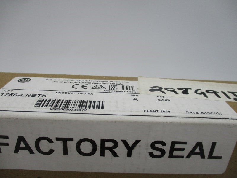 ALLEN BRADLEY 1756-ENBTK SER. A F/W 6.006 DATE:2018 NSFS