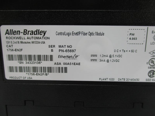 ALLEN BRADLEY 1756-EN2F SER. B F/W 4.003 5.1VDC NSMP