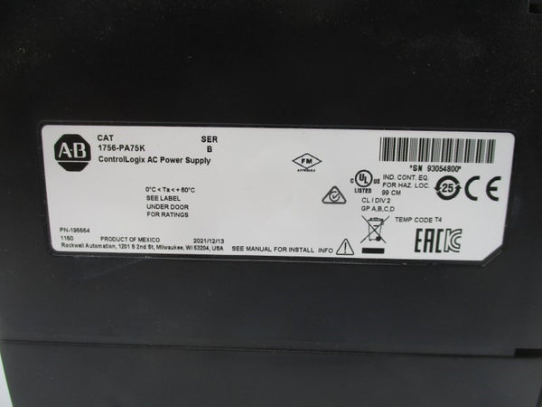 ALLEN BRADLEY 1756-PA75K SER. B 120/240VAC (BR/WH) NSMP