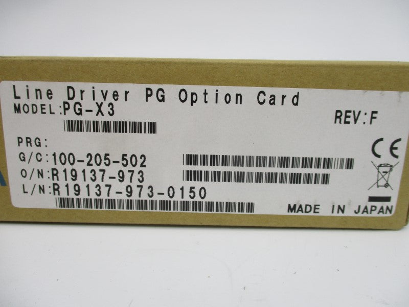 YASKAWA PG-X3 REV. F NSMP