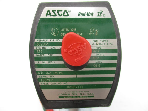 ASCO 8215G033 110/120V 125PSI 3/4" UNMP