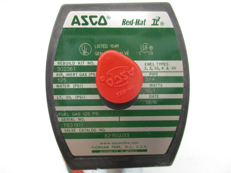 ASCO 8215G033 110/120V 125PSI 3/4" UNMP