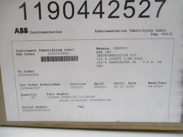 ABB 266HSHESBA8E6L5B6N2 NSMP